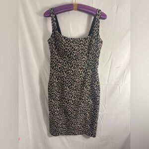 Banana Republic Animal Print Sleeveless Sheath Midi Dress Women’s Size M-L